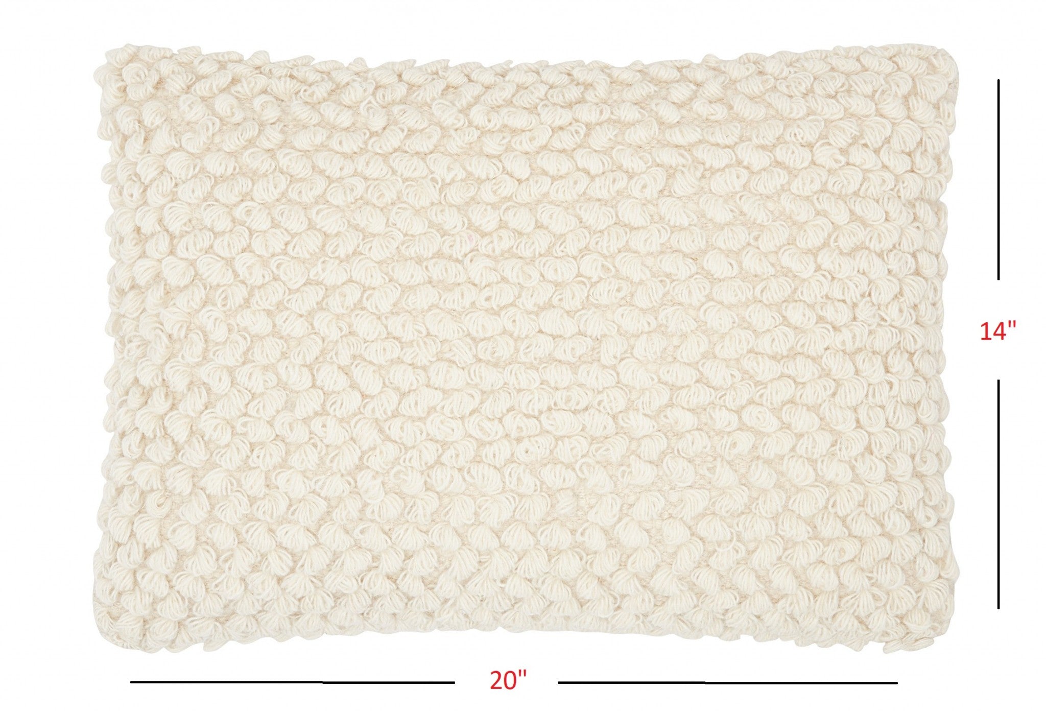 Off White Knotted Detail Lumbar Pillow