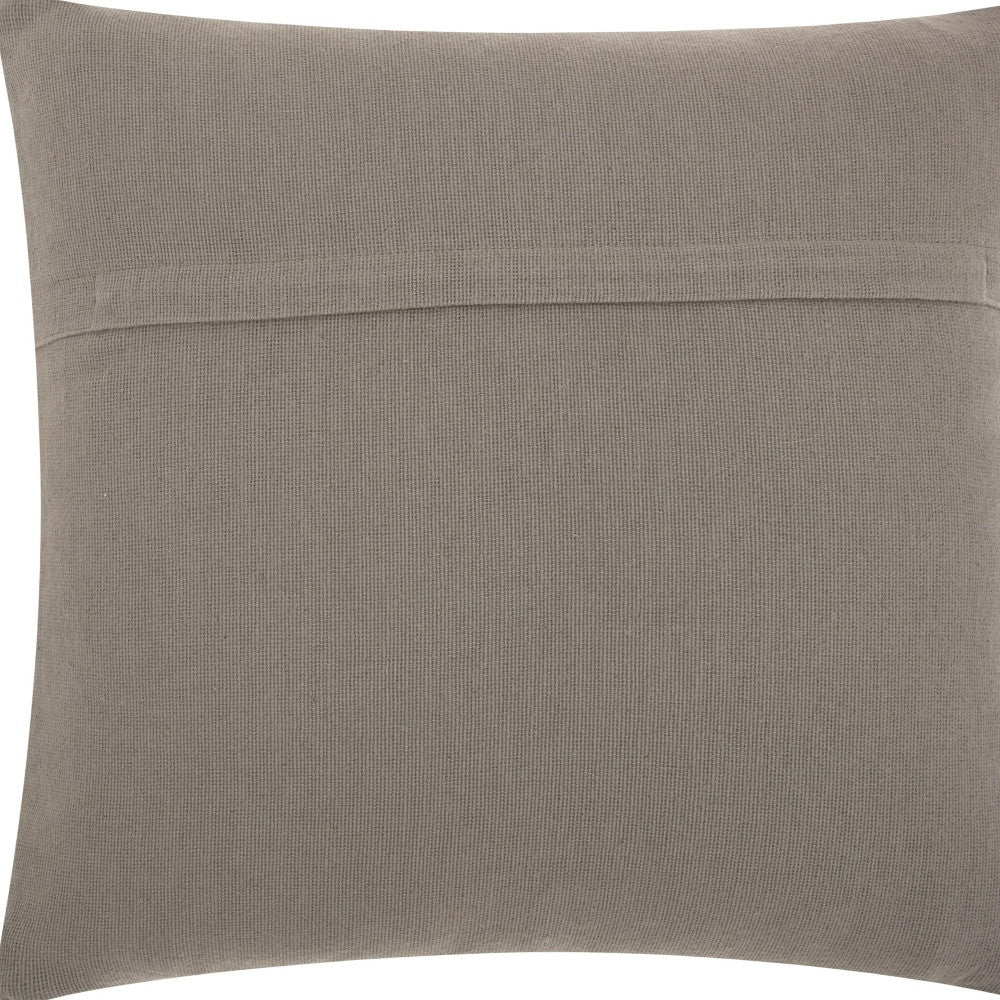 Curly Loops Light Gray Wool Cotton Blend Throw Pillow