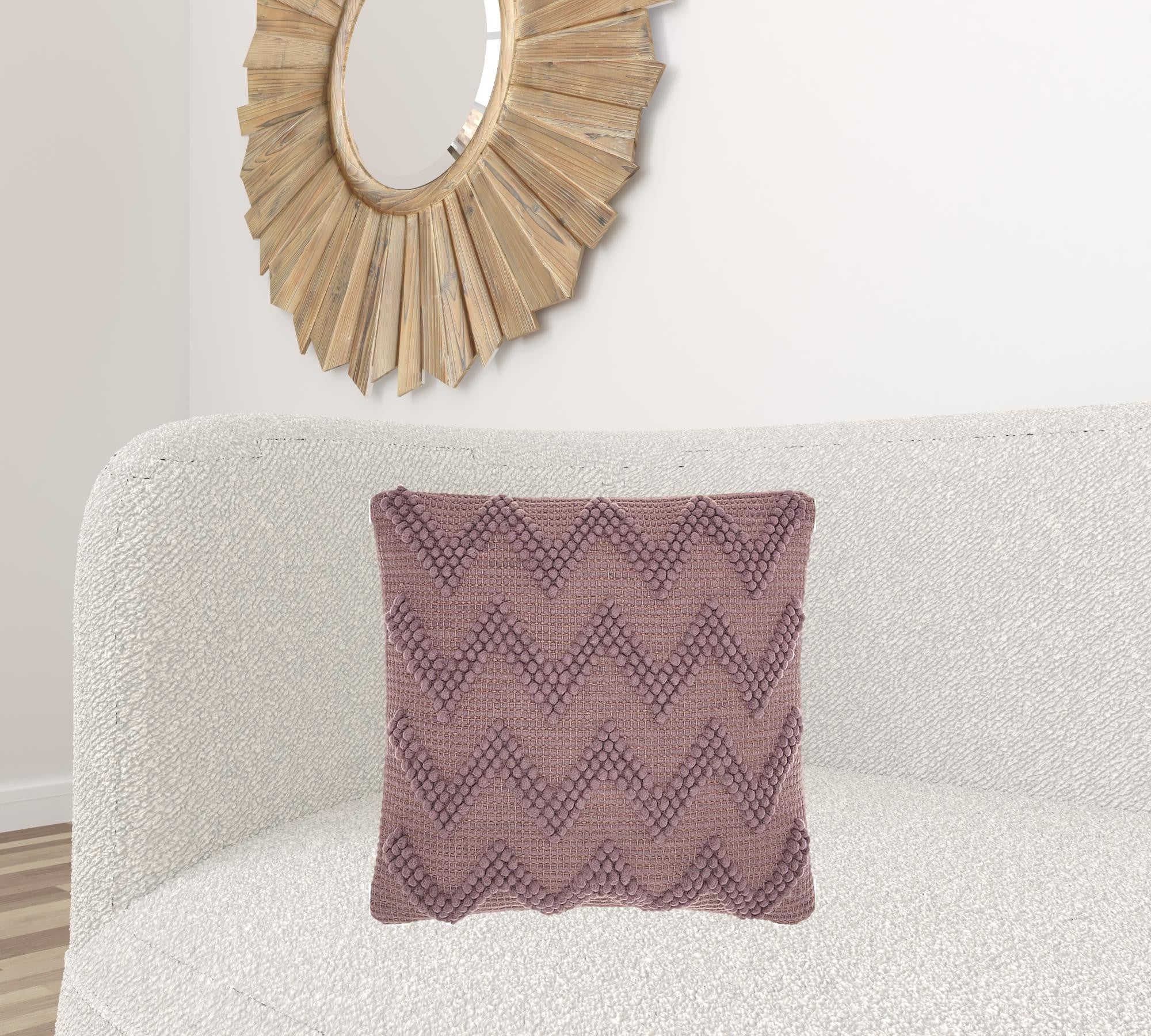 Boho Pale Purple Textural Chevron Throw Pillow