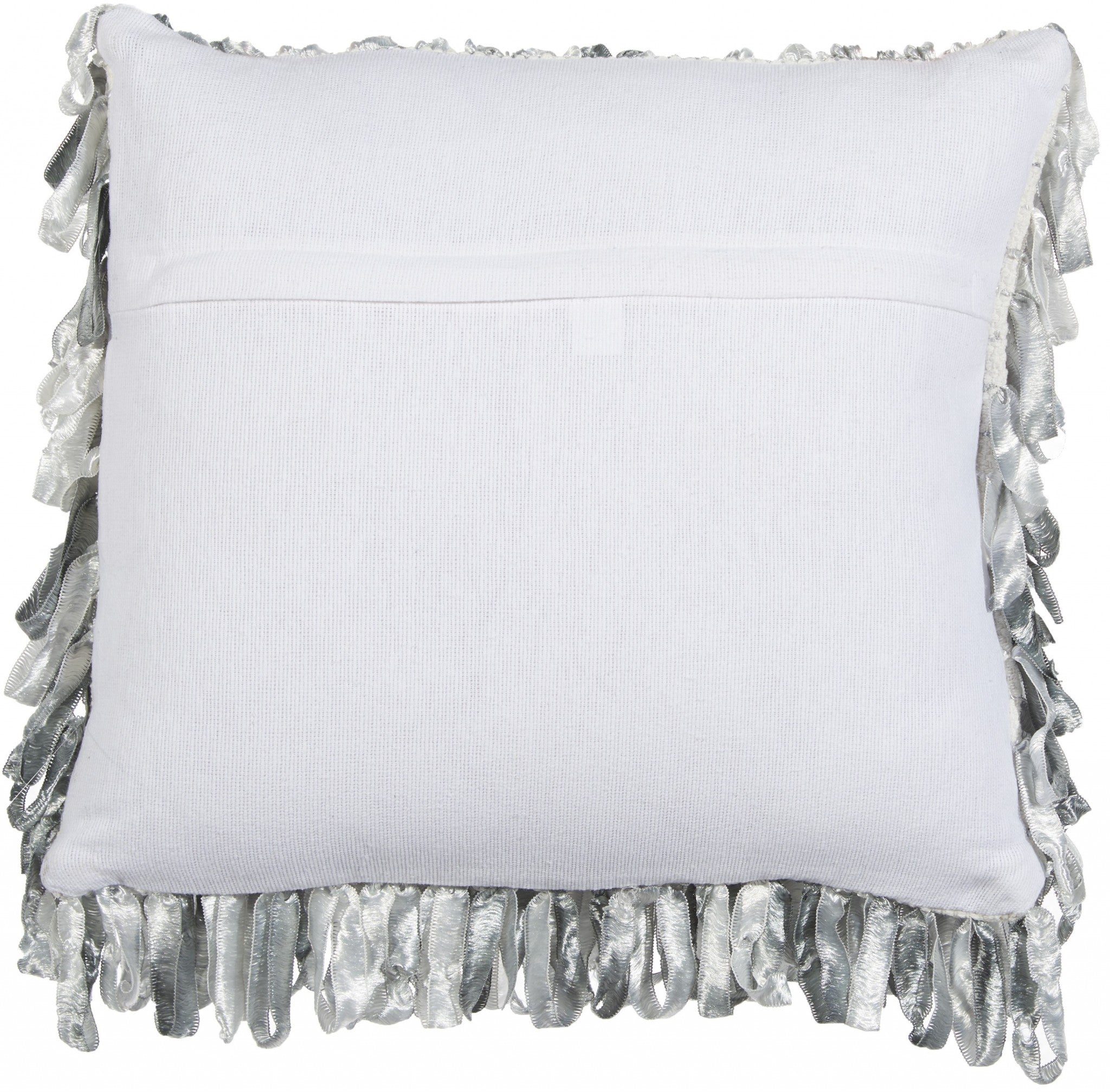 Shiny Gray Shaggy Throw Pillow