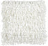 Shiny White Shaggy Throw Pillow