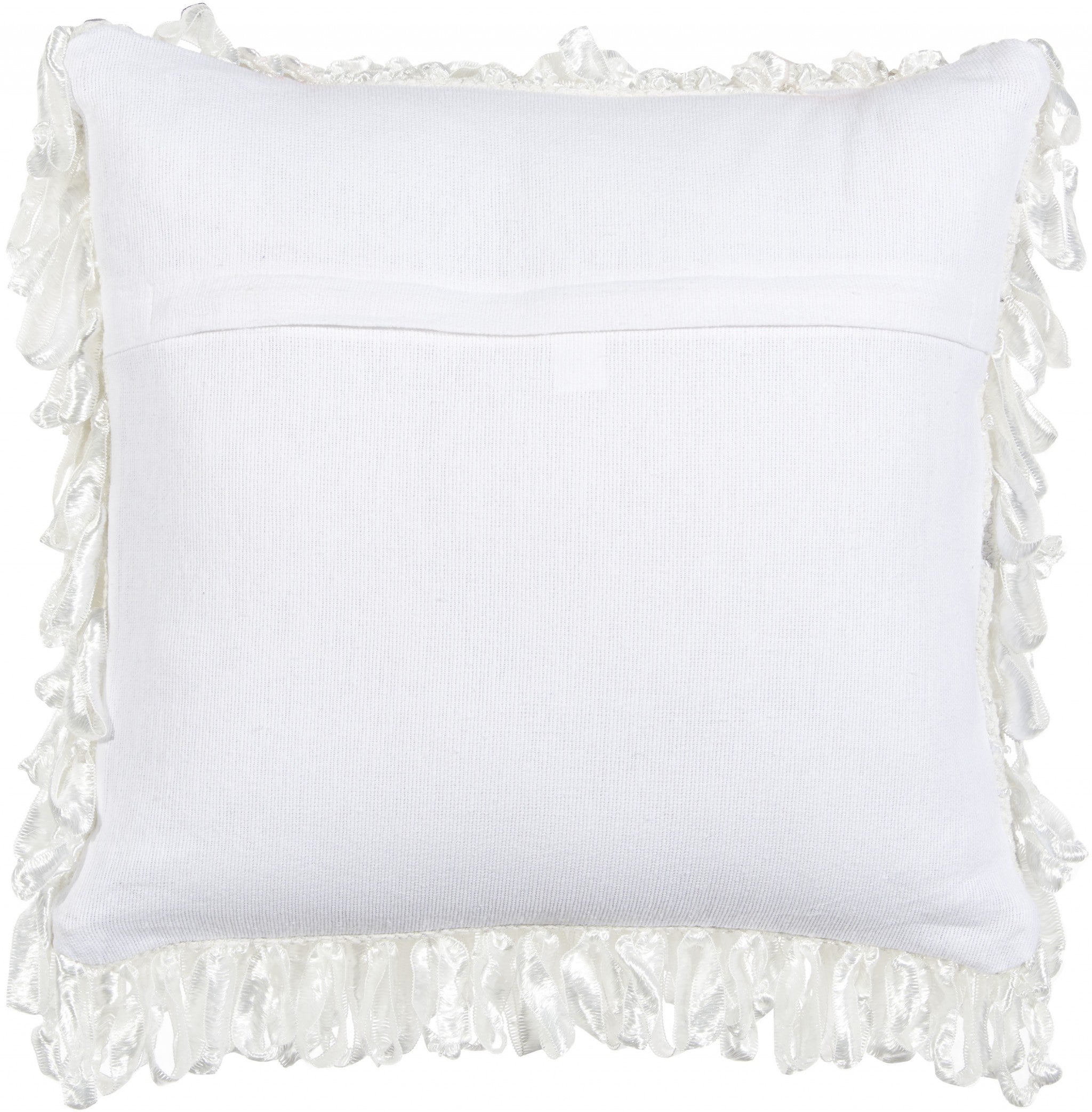 Shiny White Shaggy Throw Pillow