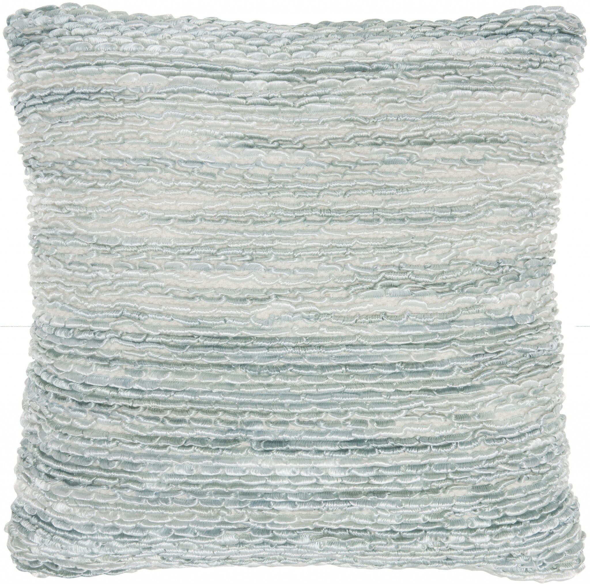 20" Teal And White Petite Stripe Throw Pillow