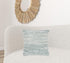 20" Teal And White Petite Stripe Throw Pillow