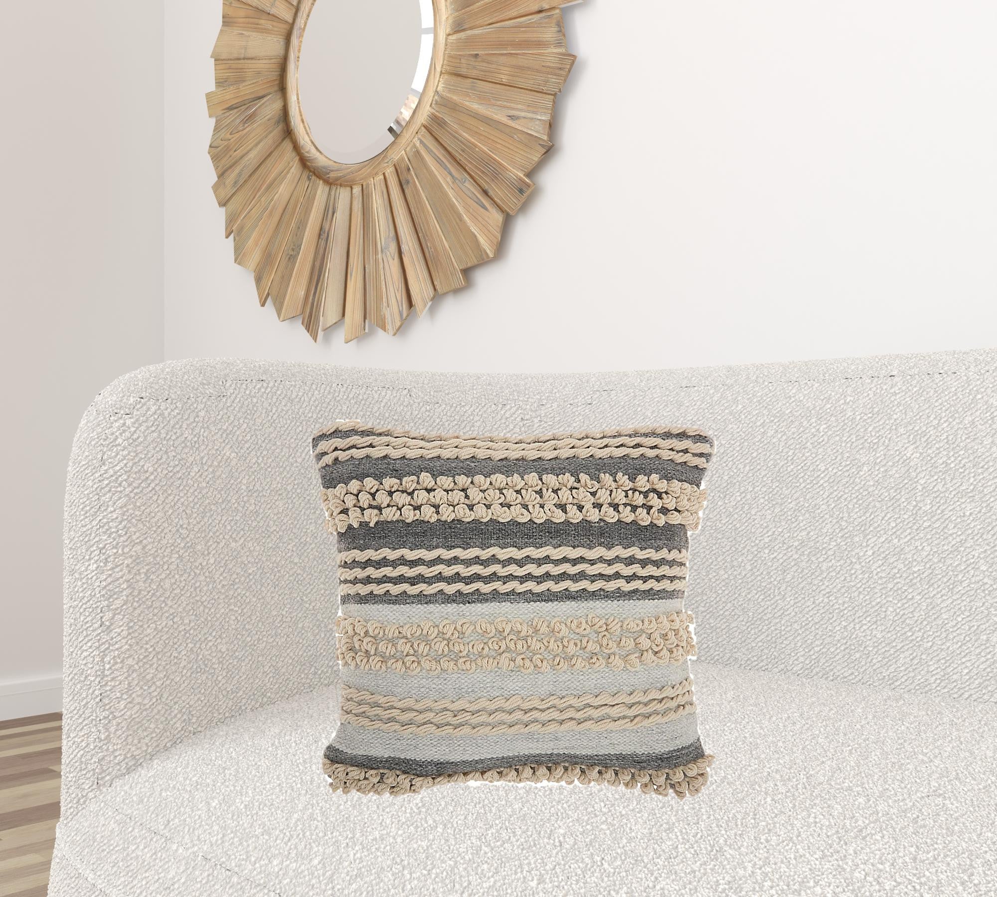 Bohemian Gray Throw Pillow