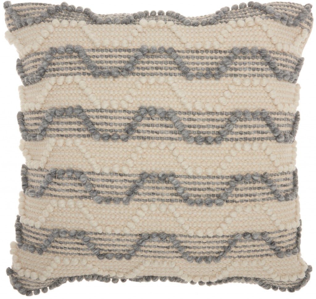 Bohemian Cream Detail Throw Pillow