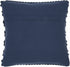 Xl Dark Blue Pom-Pom Detailed Throw Pillow