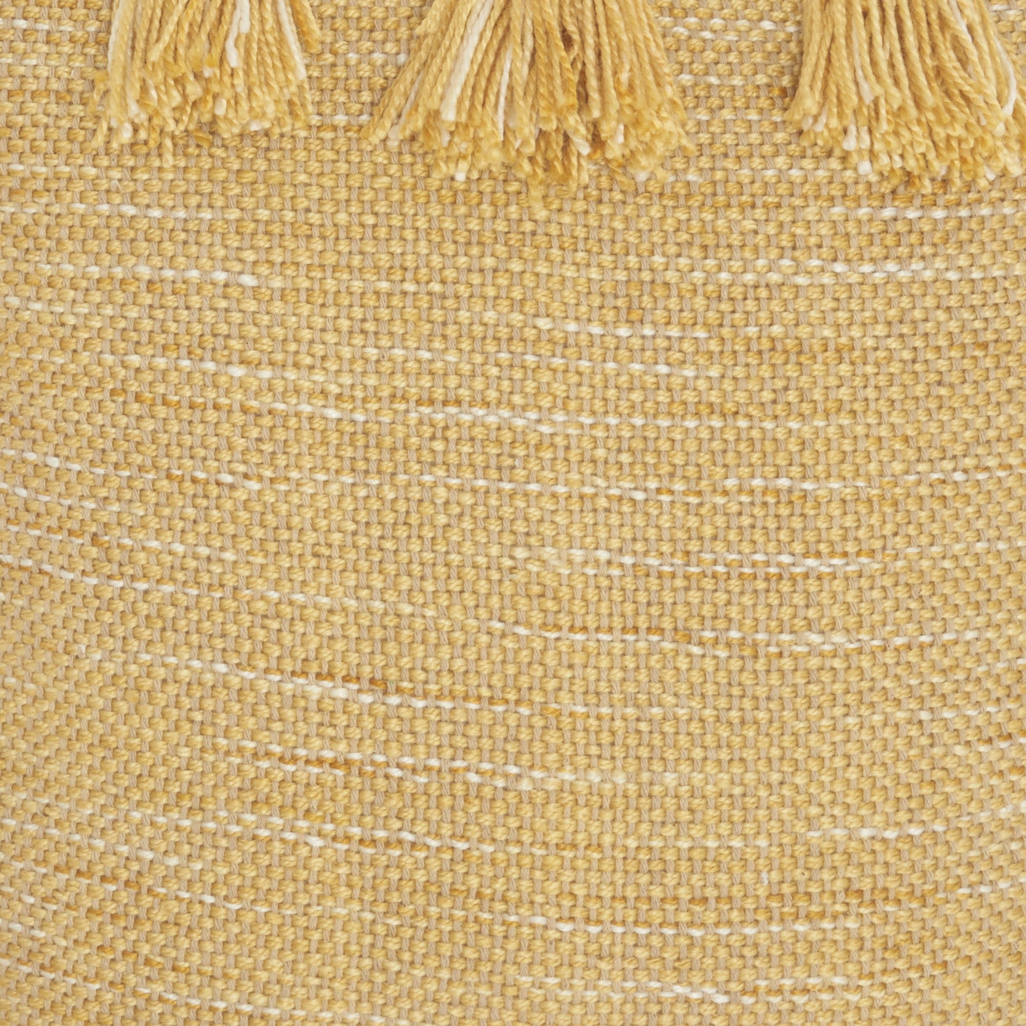 13" X 33" Yellow Polyester Blend Throw Pillow With Tassels