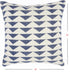 20" Navy Blue And Ivory Triangles Throw Pillow