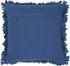 20" X 20" Dark Blue Cotton Blend Pillow With Shag