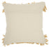 20" Yellow and Ivory Geometric Cotton Throw Pillow With Fringe