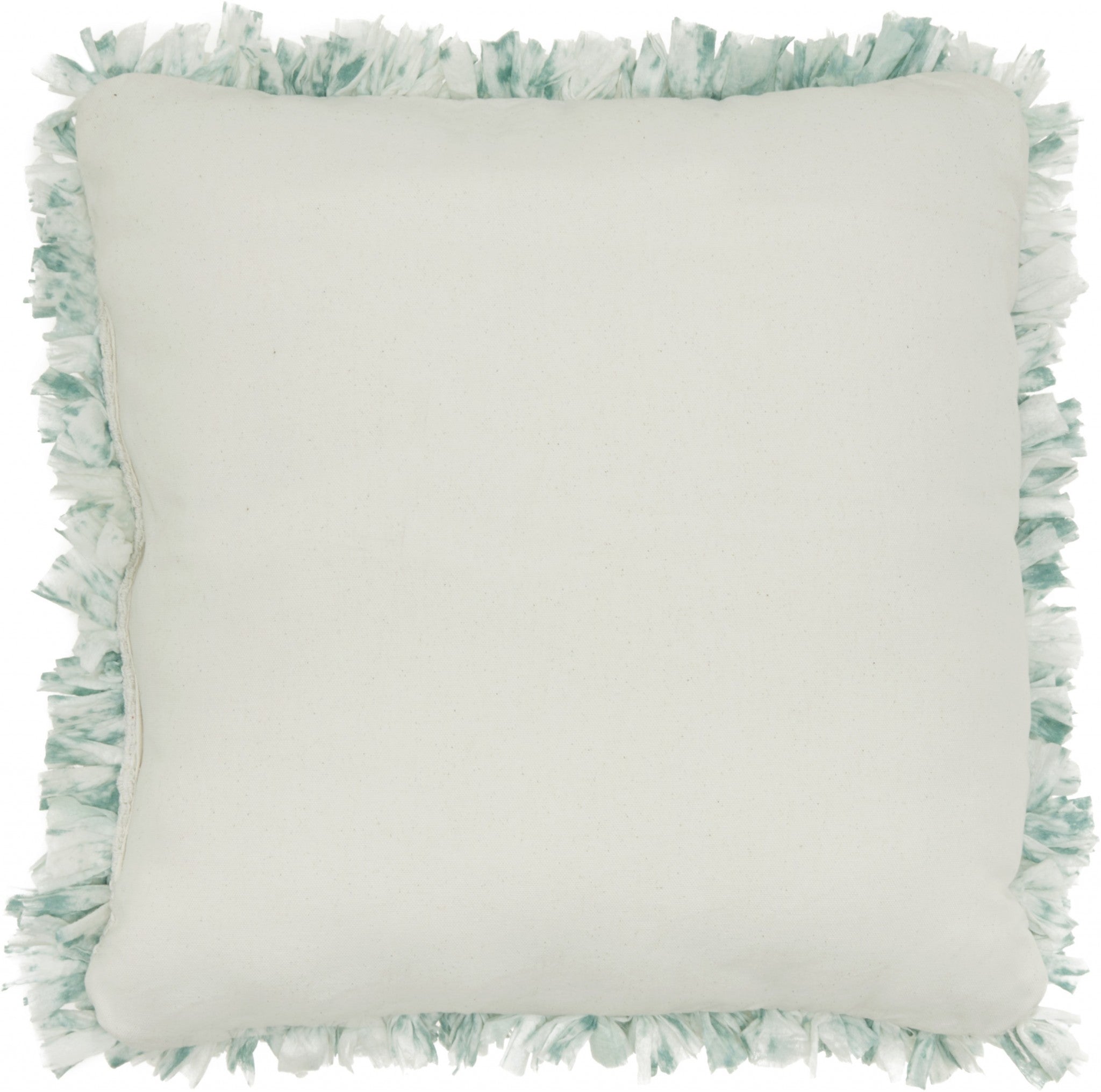 Shaggy Chic Teal And Ivory Throw Pillow