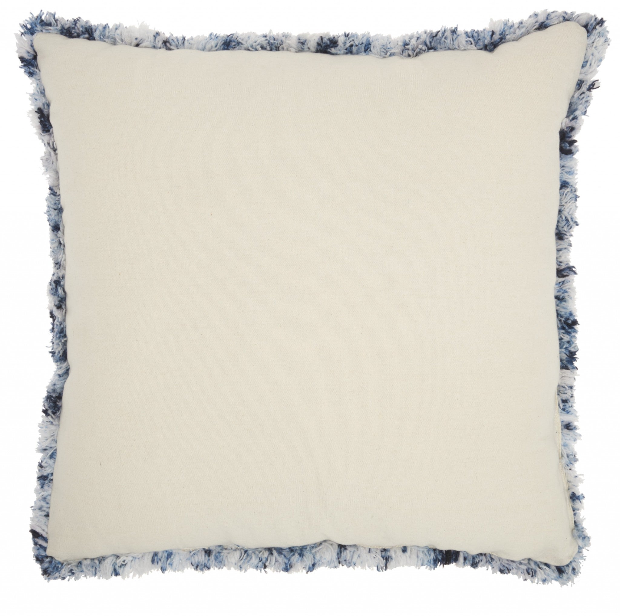 Royal Blue And White Shaggy Chevron Throw Pillow