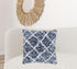 Royal Blue And White Shaggy Chevron Throw Pillow