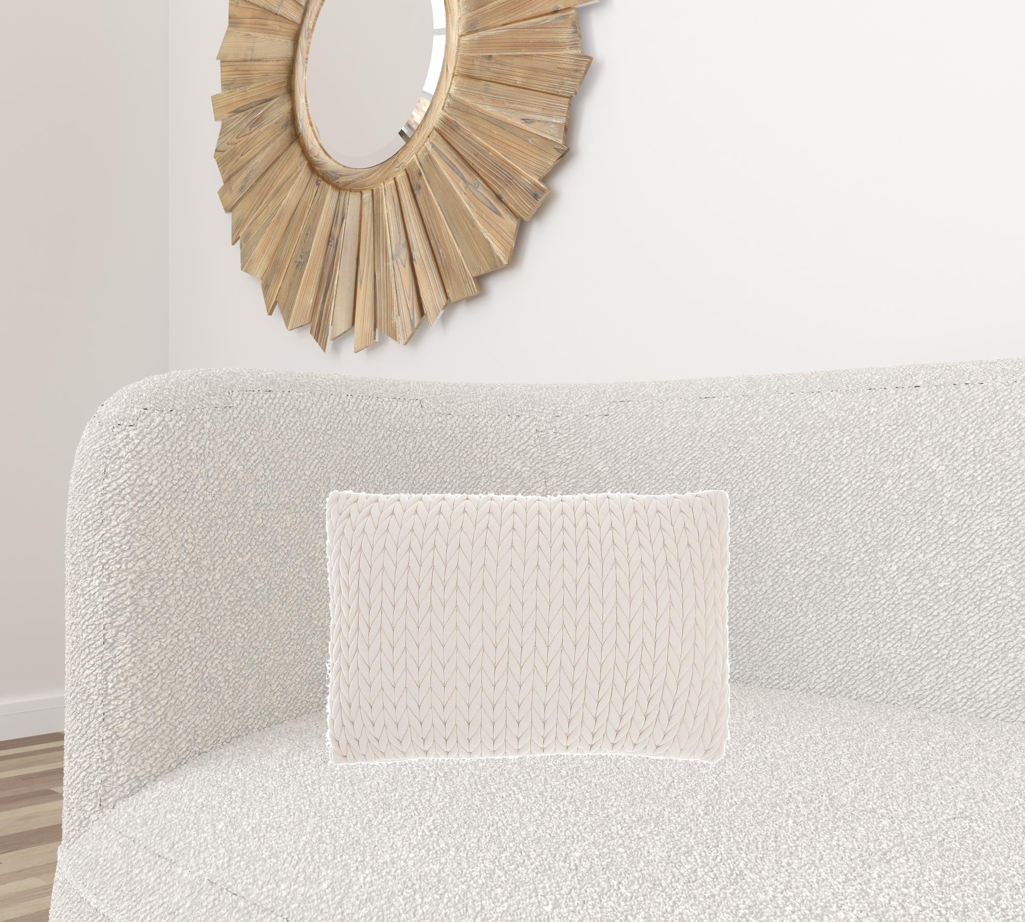 Ivory Chunky Braid Lumbar Pillow