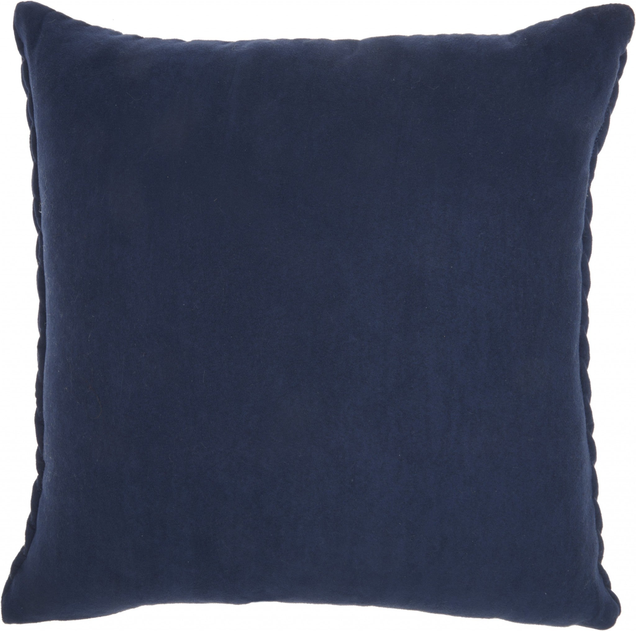 18" X 18" Navy Blue Braided Polyester Zippered Pillow