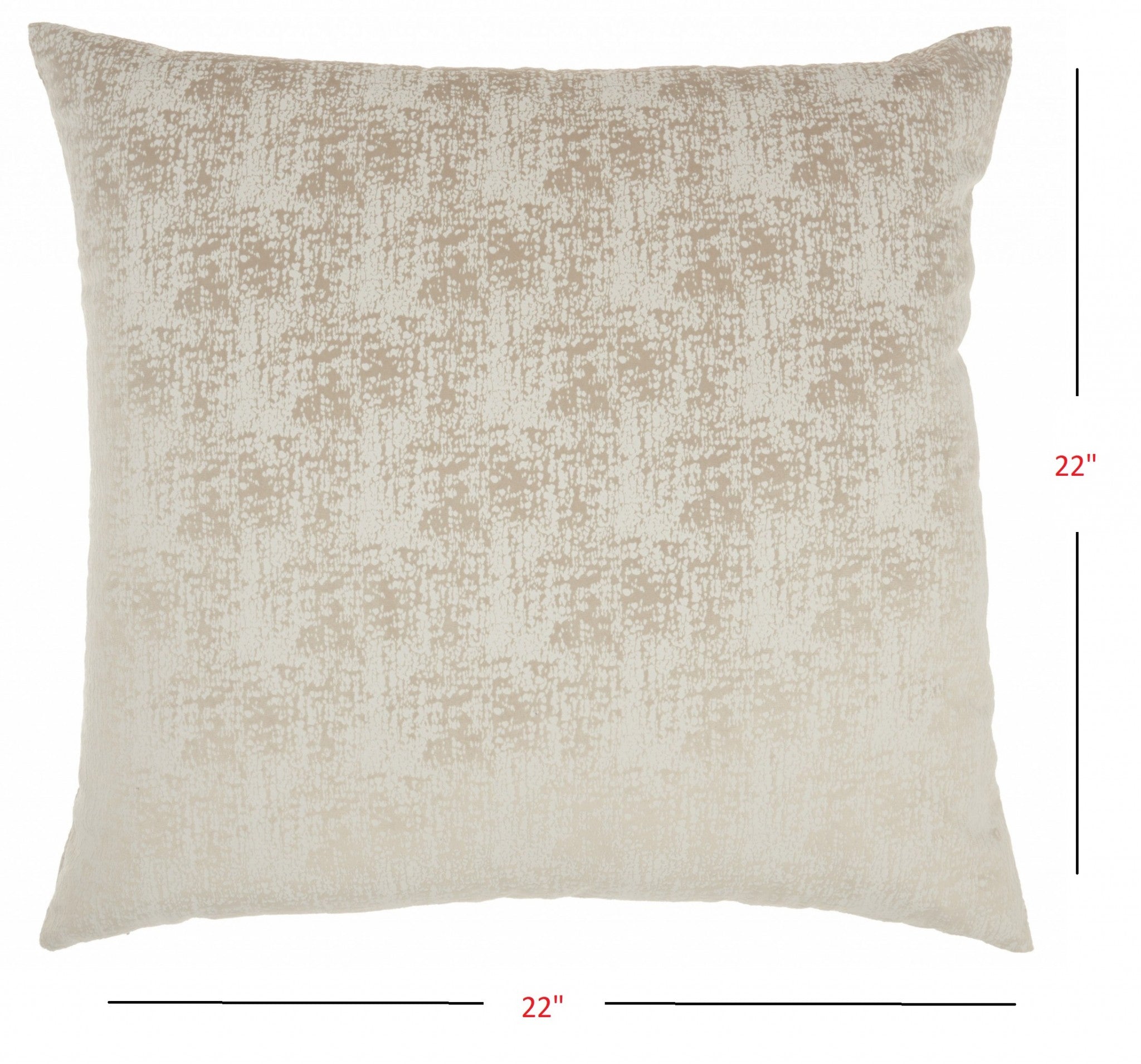 22" X 22" Beige Ombre Polyester Throw Pillow