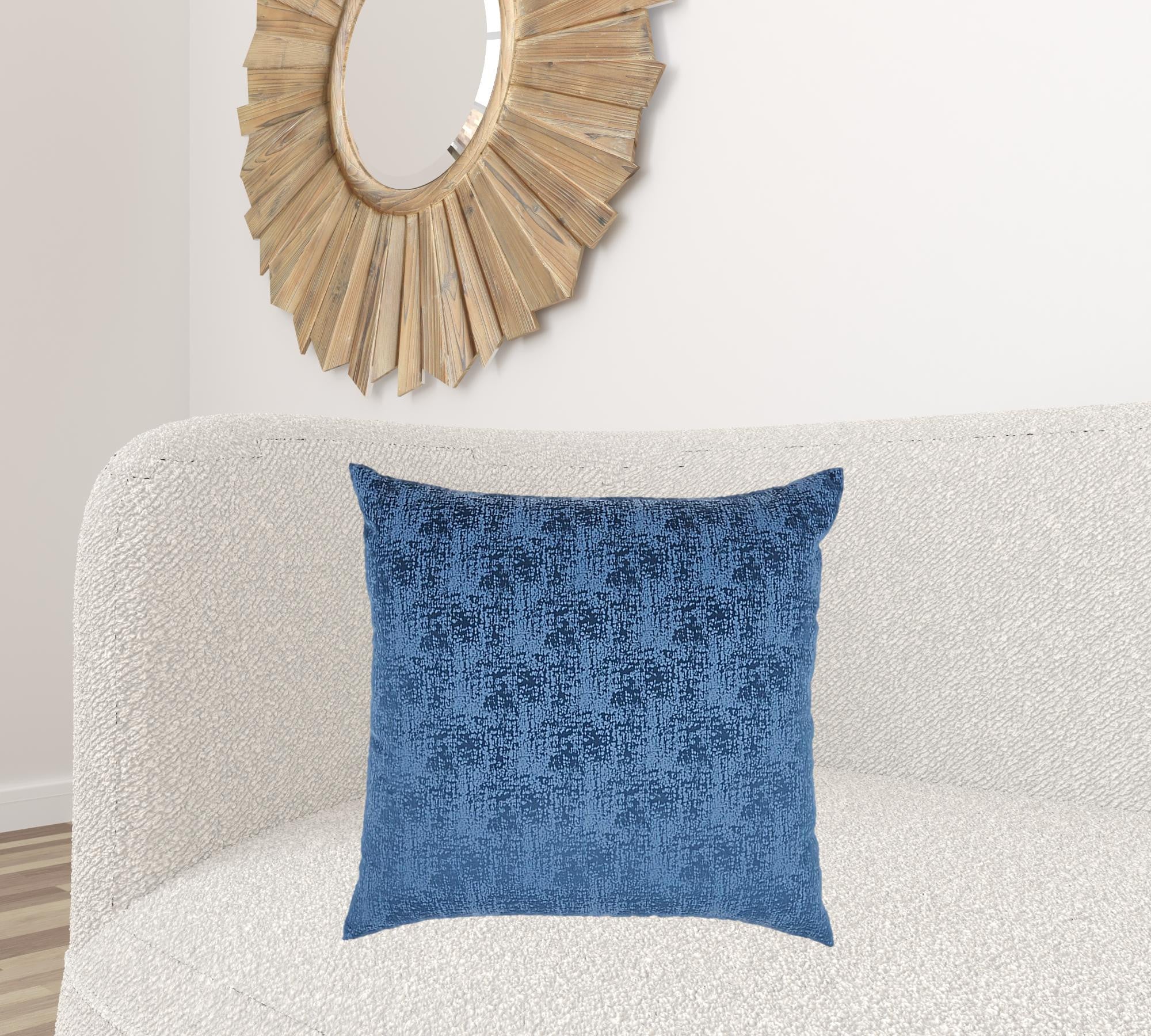 Navy Blue Distressed Gradient Throw Pillow