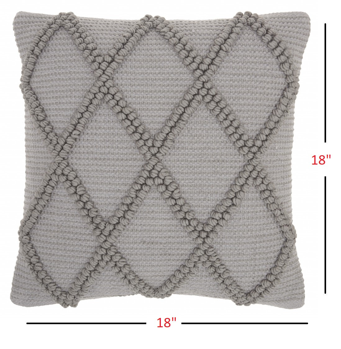 Light Gray Textured Lattice Throw Pillow