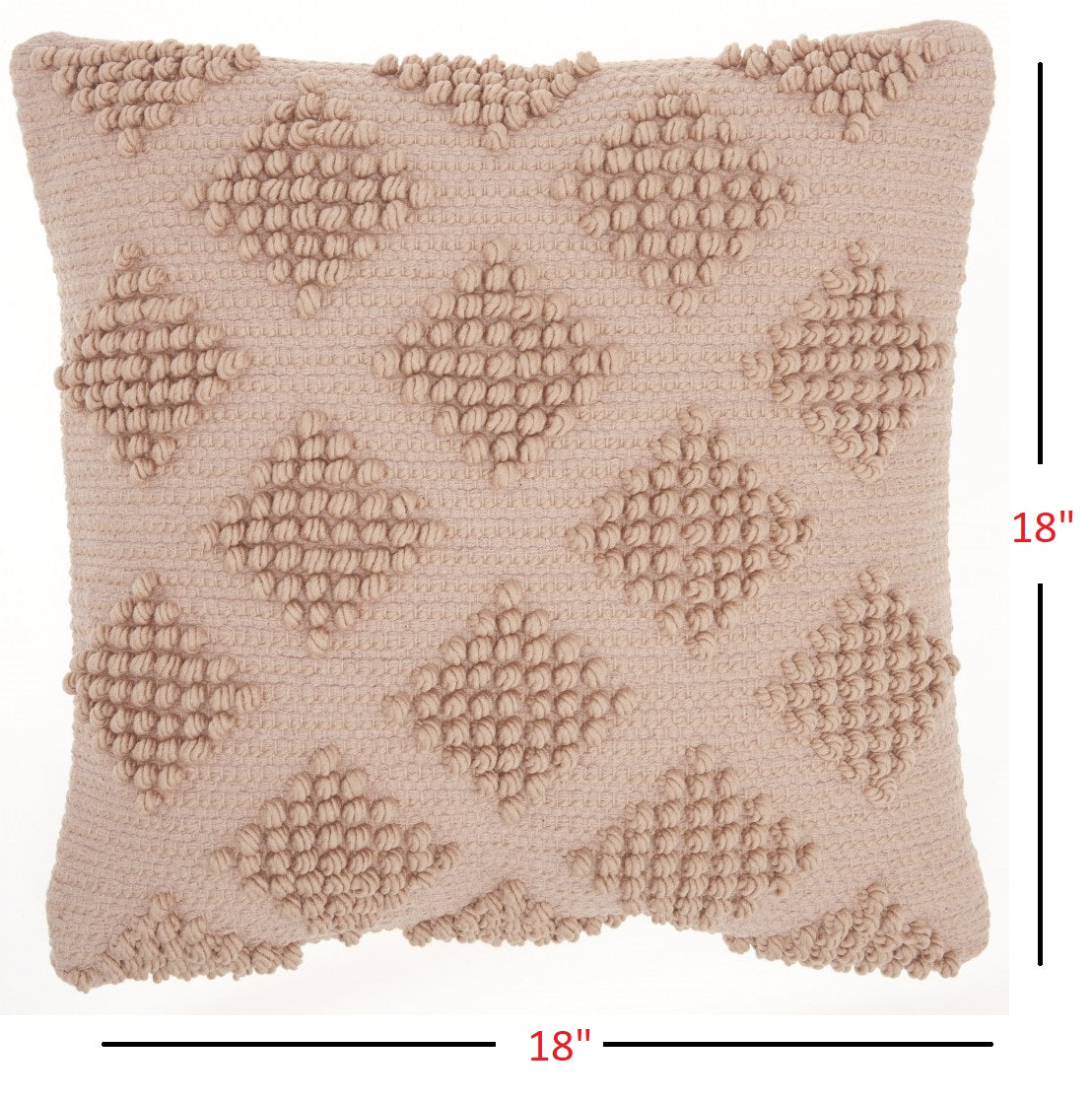 Blush Textured Diamonds Throw Pillow