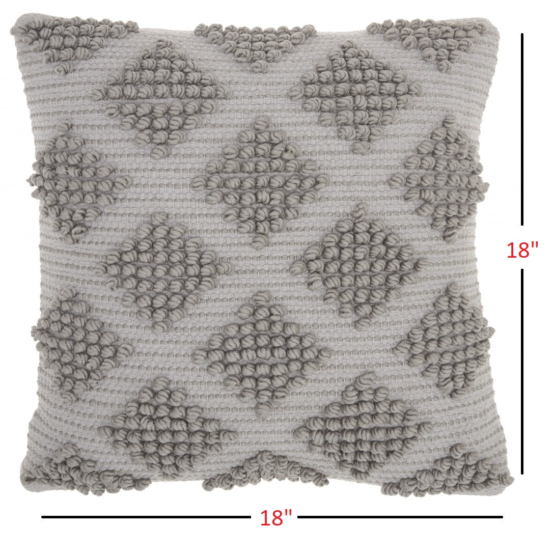 Light Gray Textured Diamonds Throw Pillow