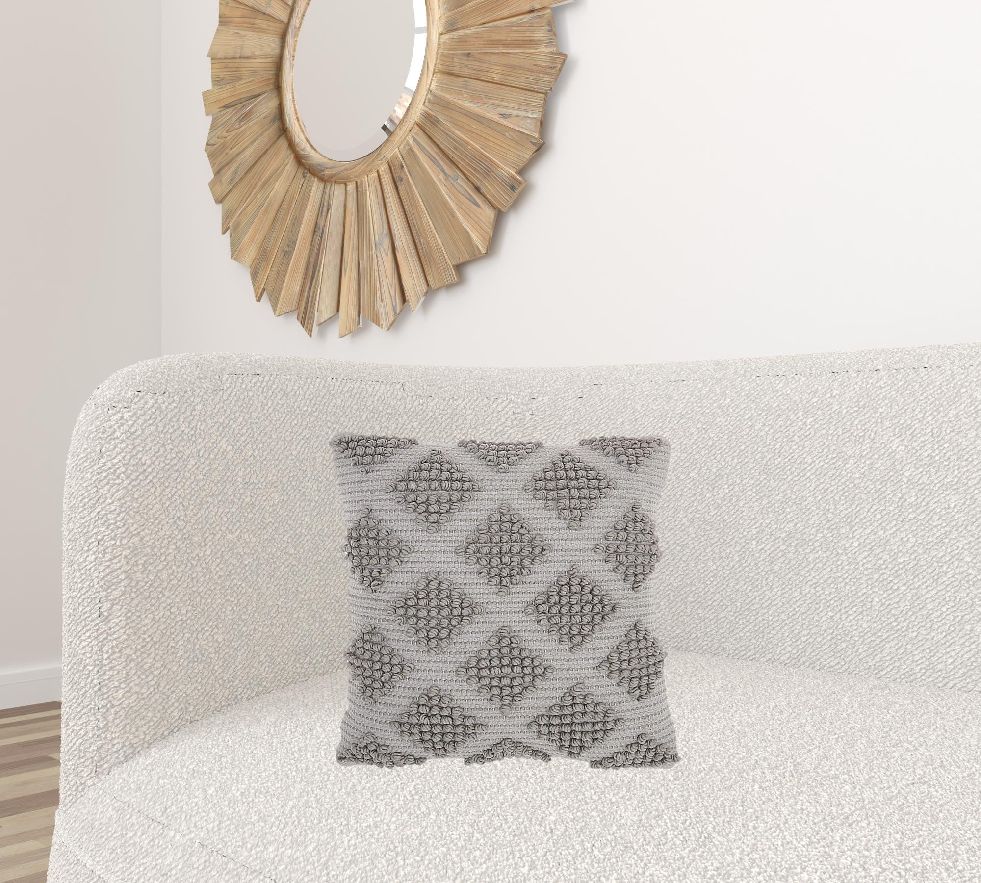 Light Gray Textured Diamonds Throw Pillow