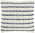 Navy Blue And Ivory Textured Stripes Throw Pillow