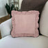 24" Pink Pillow With Ruffled Edges