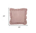 24" Pink Pillow With Ruffled Edges