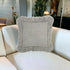 24" Light Gray Pillow With Ruffled Edges