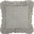 24" Light Gray Pillow With Ruffled Edges