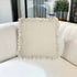 24" Beige Pillow With Ruffled Edges