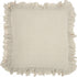 24" Beige Pillow With Ruffled Edges