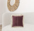 Wide Tasseled Marble Maroon Throw Pillow