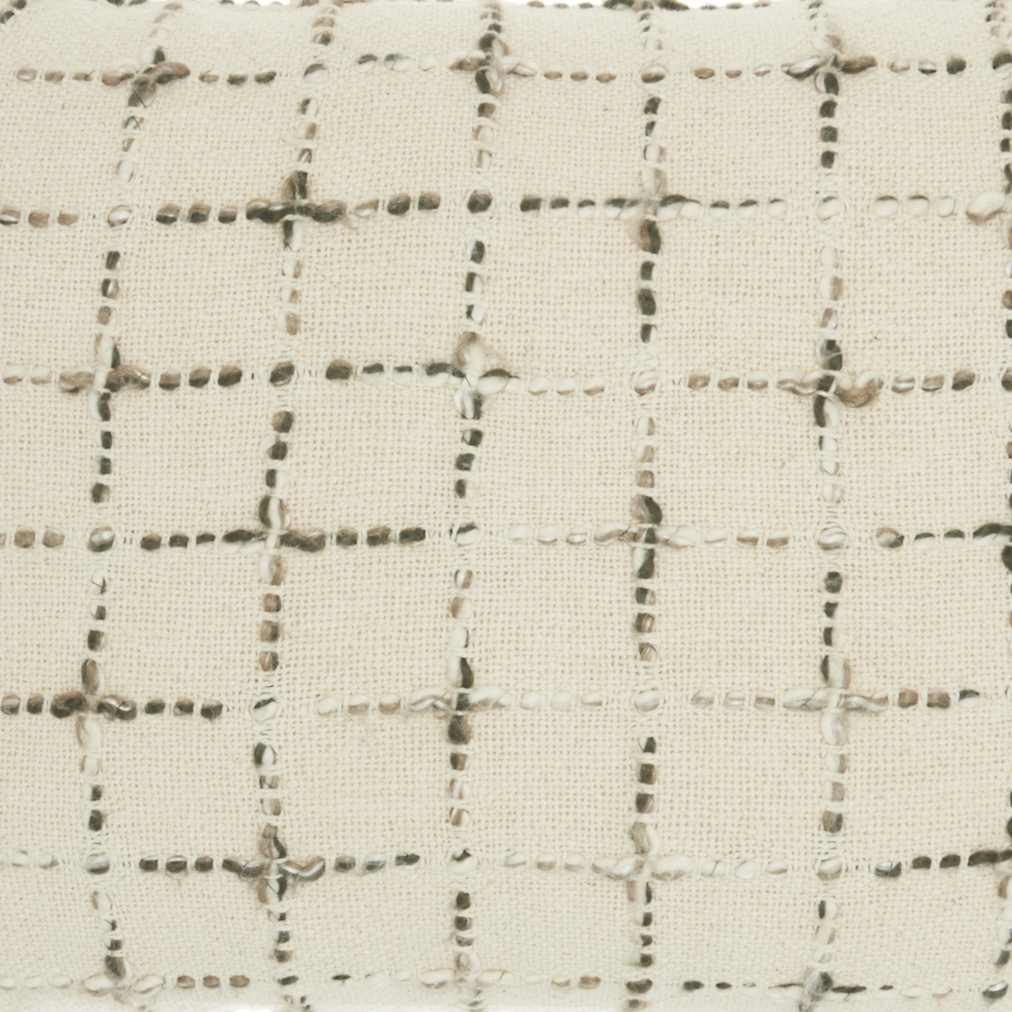 Brown And White Grid Detail Lumbar Pillow