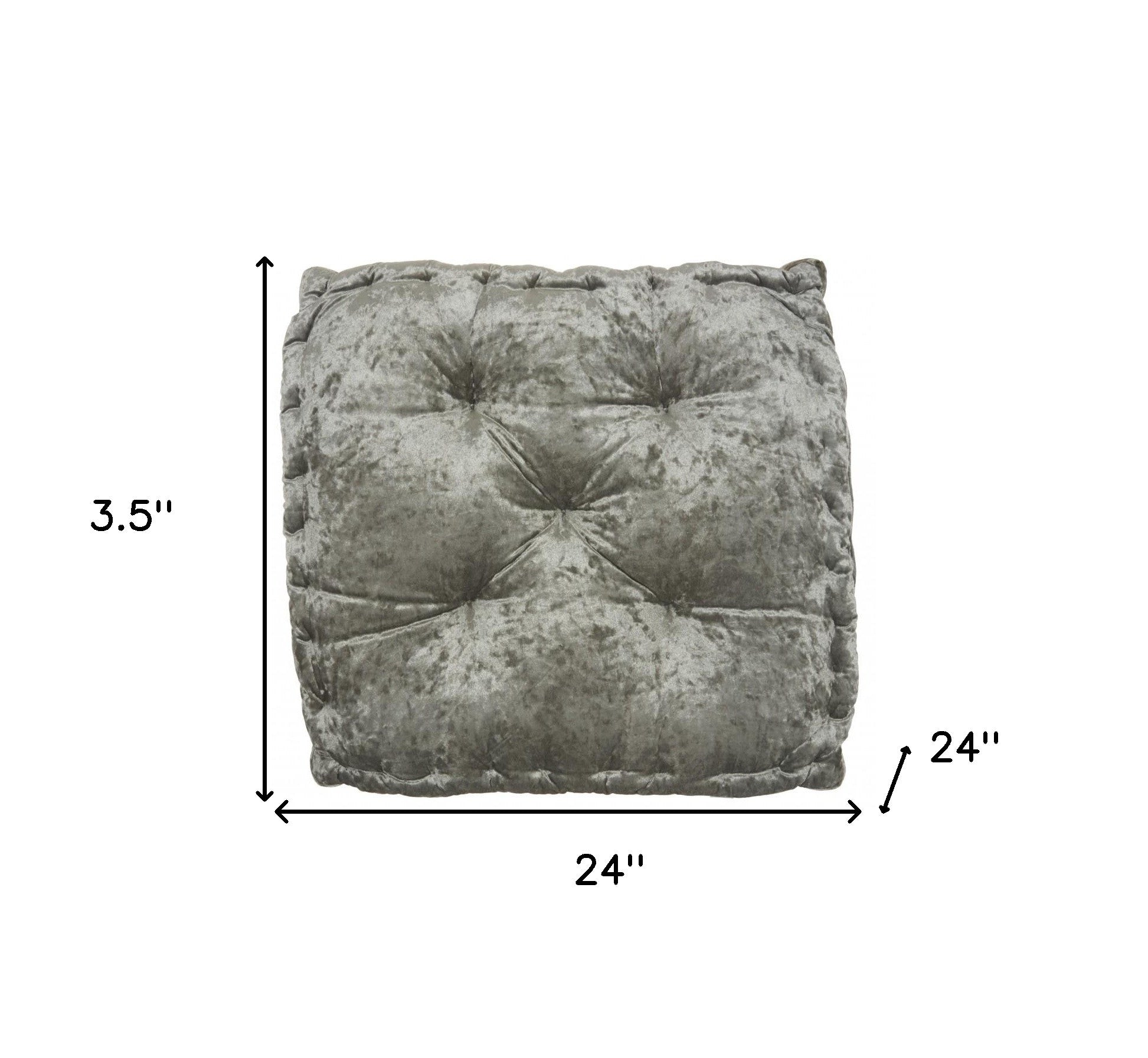 24" X 24" Gray Polyester Solid Color Floor Cushion