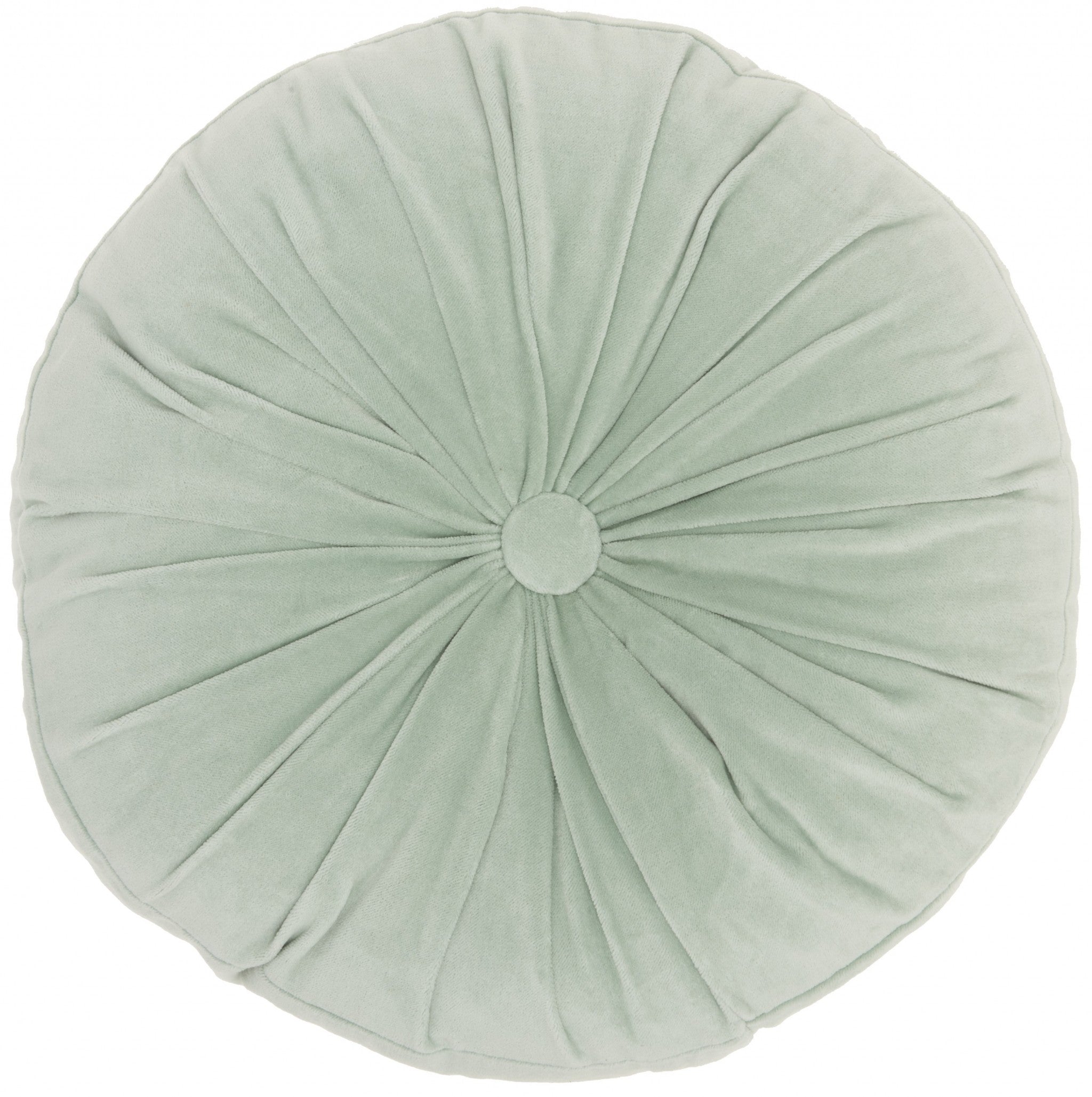 Mint Tufted Round Throw Pillow