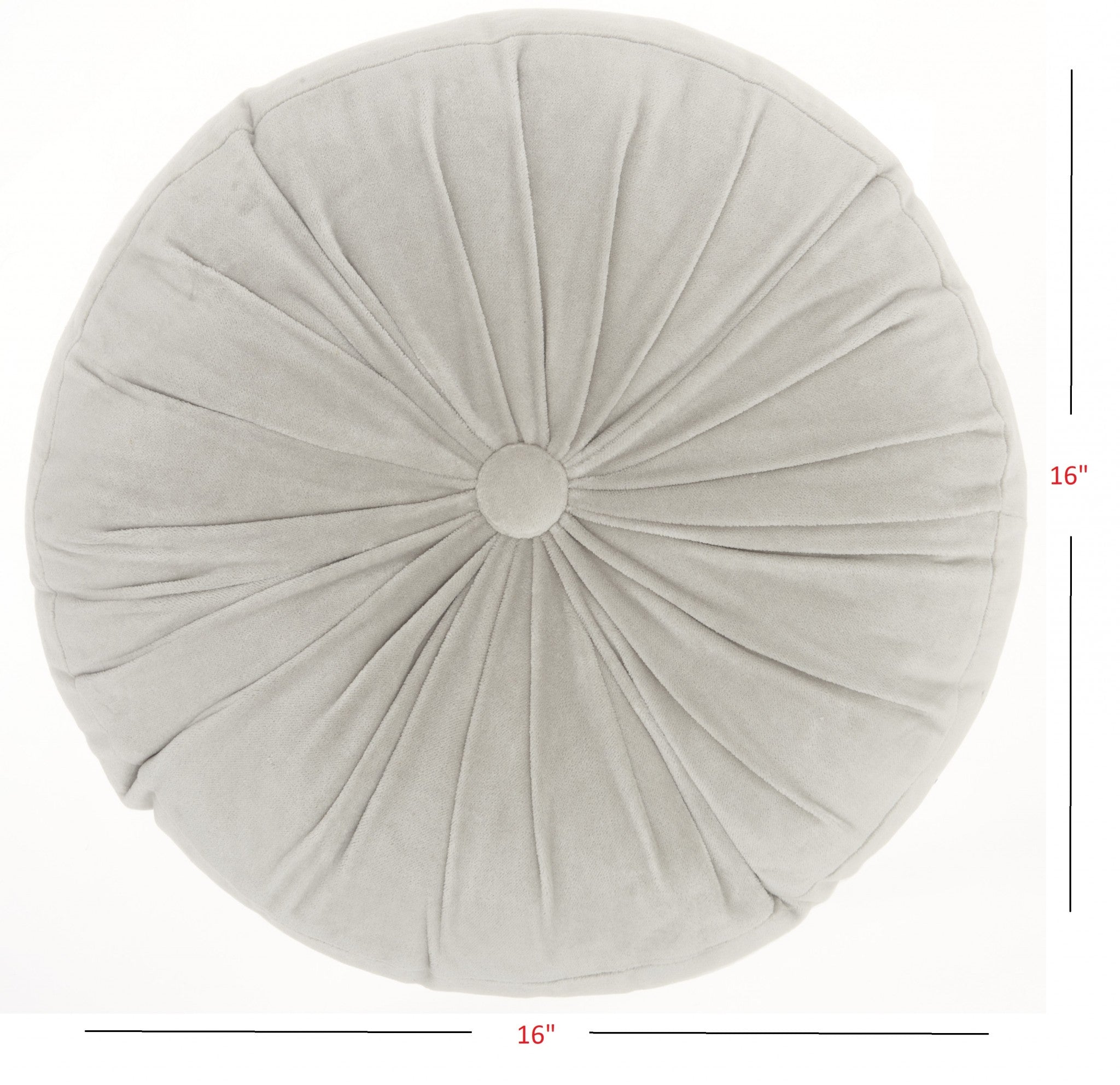 Light Gray Tufted Round Throw Pillow