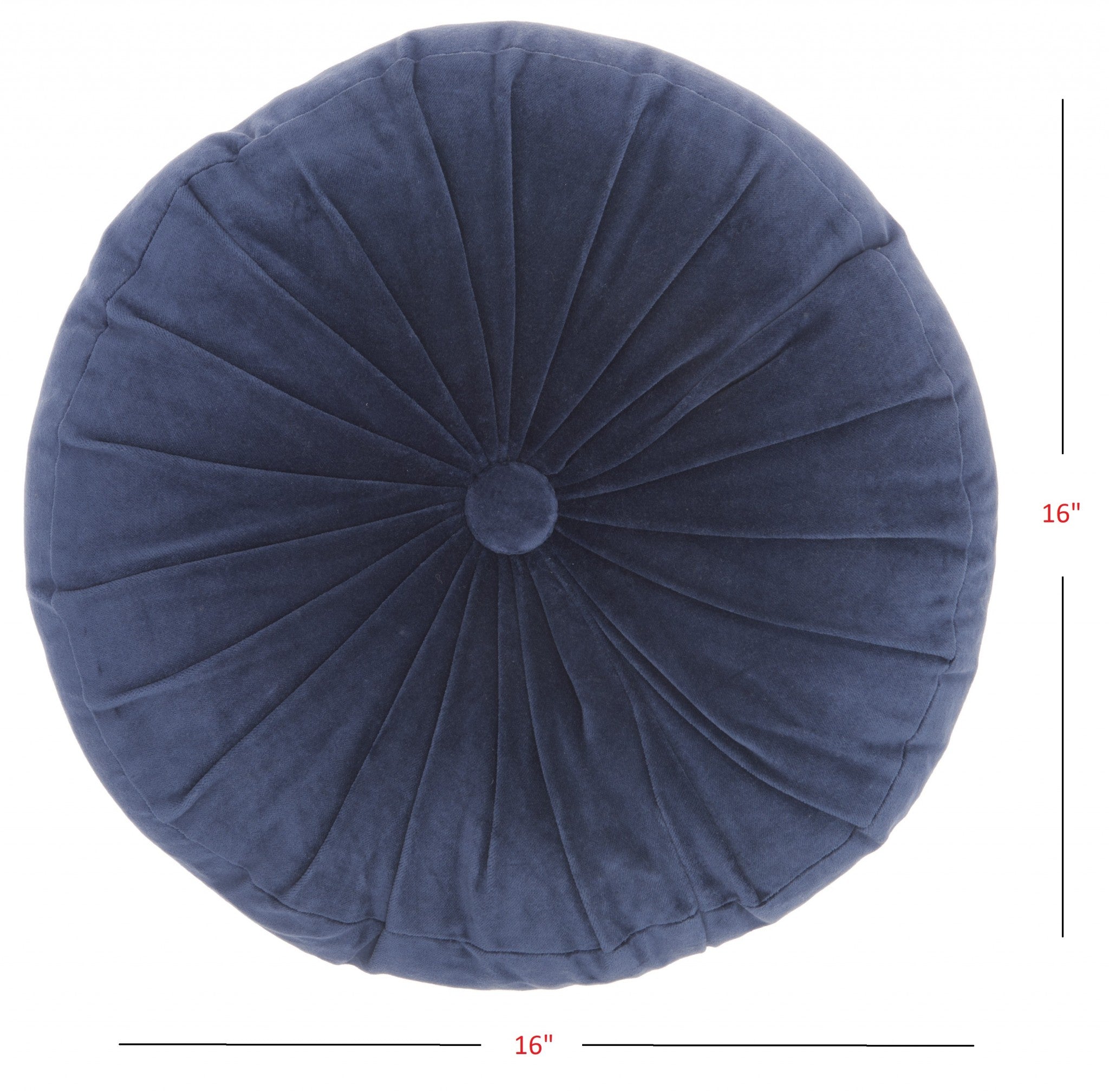 Dark Blue Tufted Round Throw Pillow