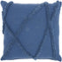 18" Boho Chic Blue Textured Lines Throw Pillow