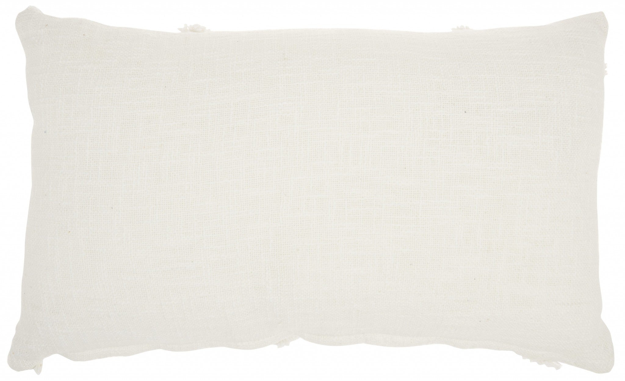 White Abstract  Shaggy Detail Lumbar Pillow