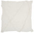 White Abstract  Shaggy Detail Throw Pillow