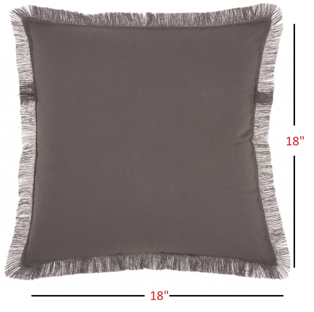 Solid Charcoal Contemporary Throw Pillow