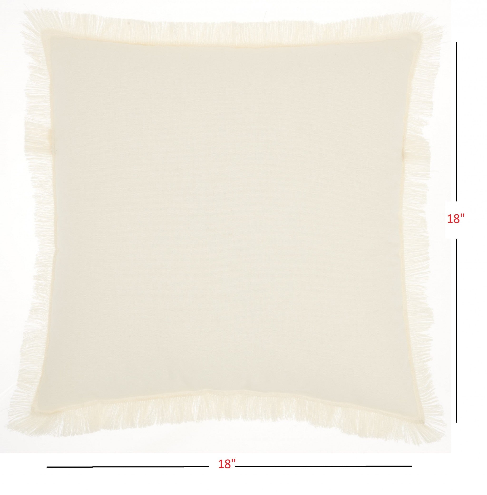 18" Solid Ivory Contemporary Throw Pillow