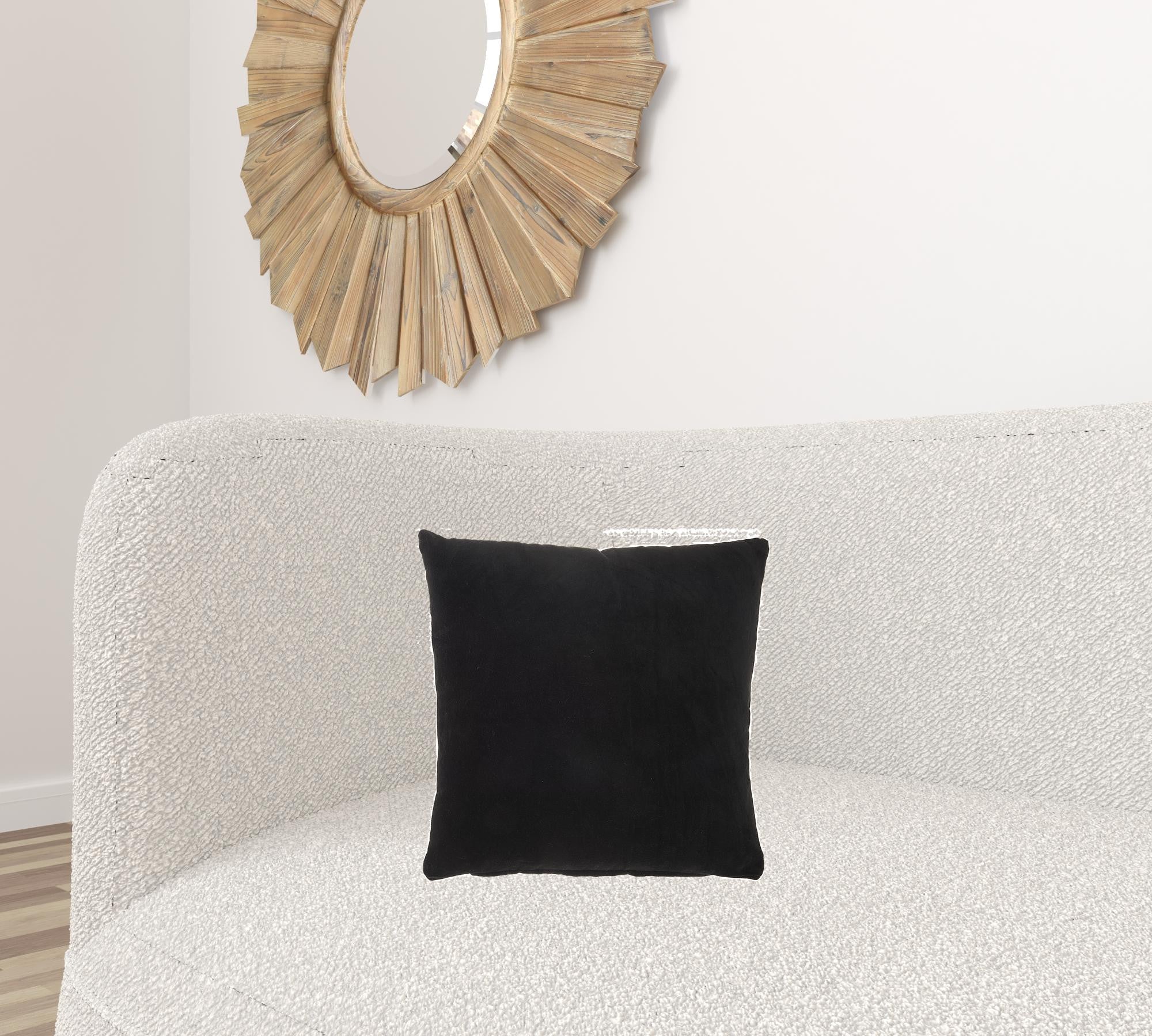 Solid Black Casual Throw Pillow