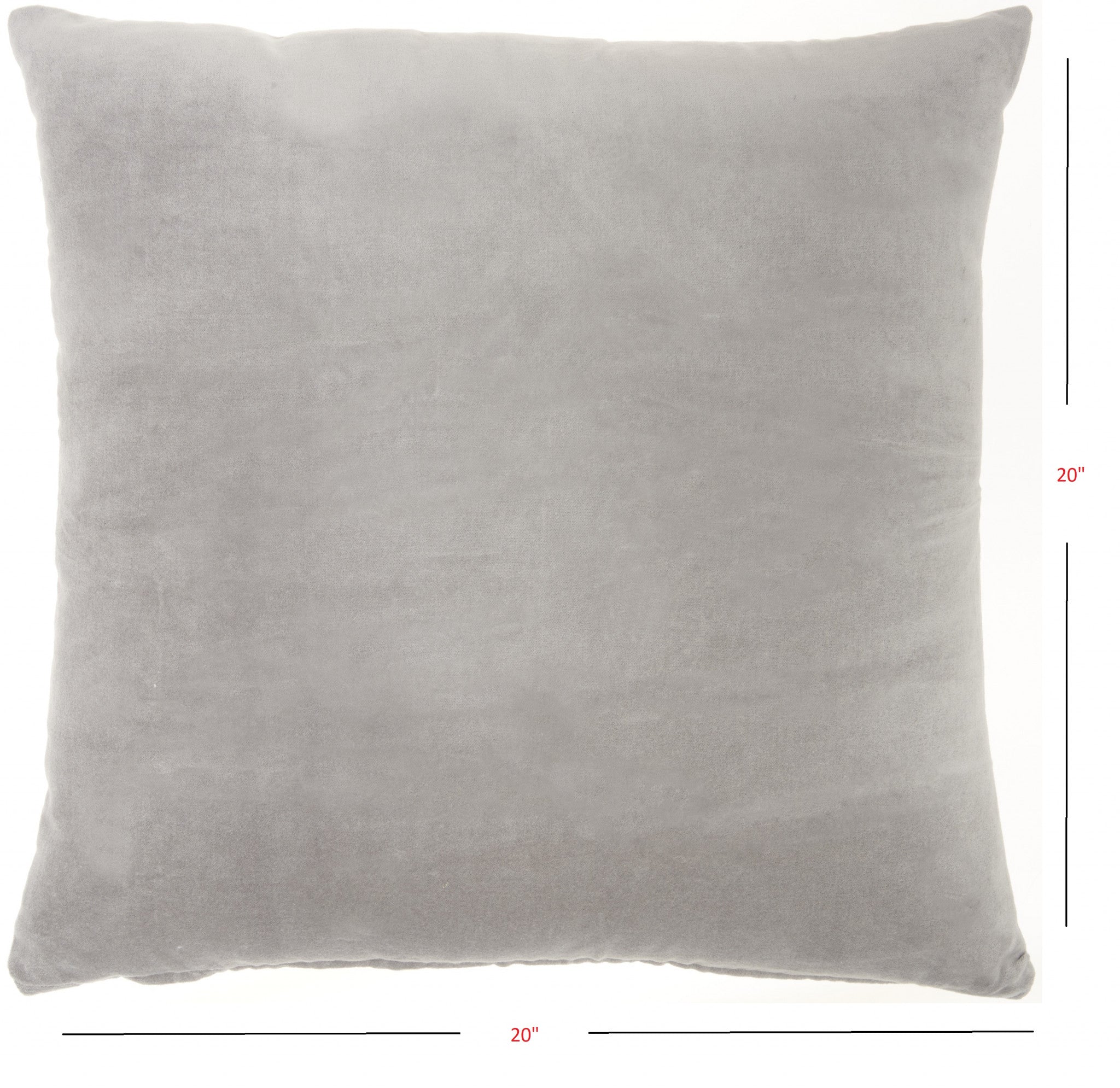 Gray Soft Velvet Accent Throw Pillow