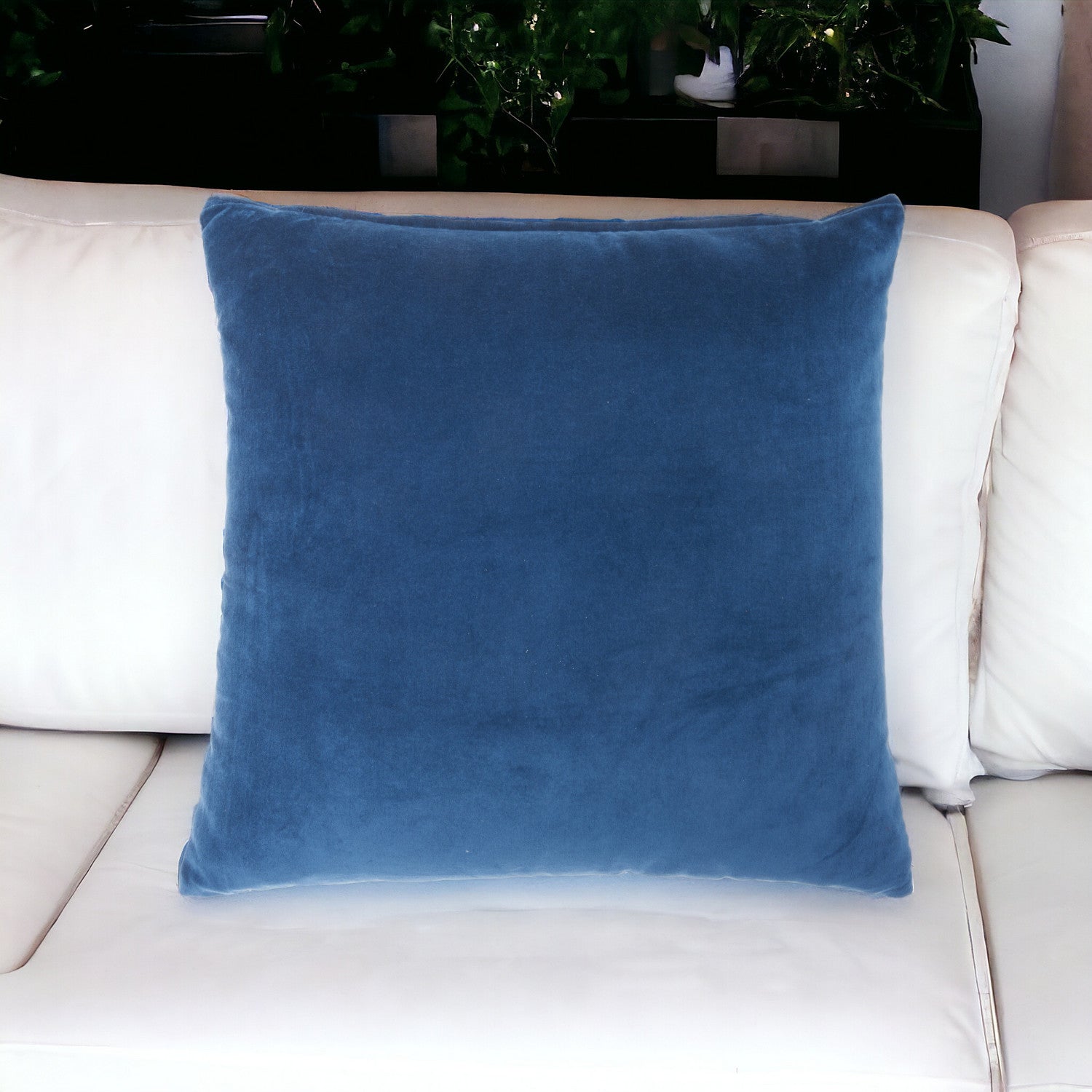 Navy Soft Velvet Accent Throw Pillow