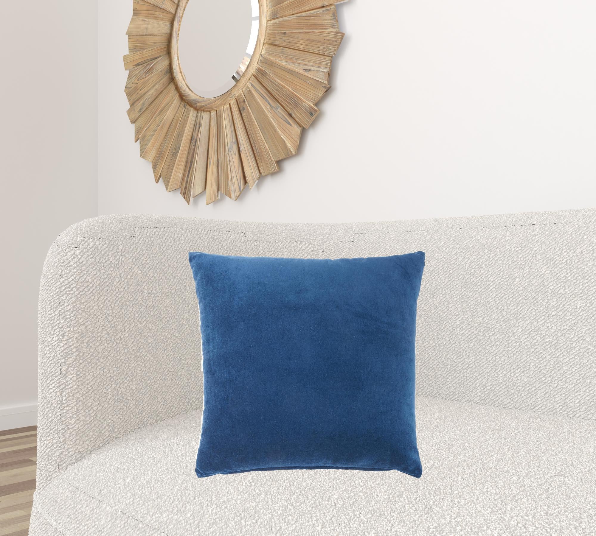 Navy Soft Velvet Accent Throw Pillow