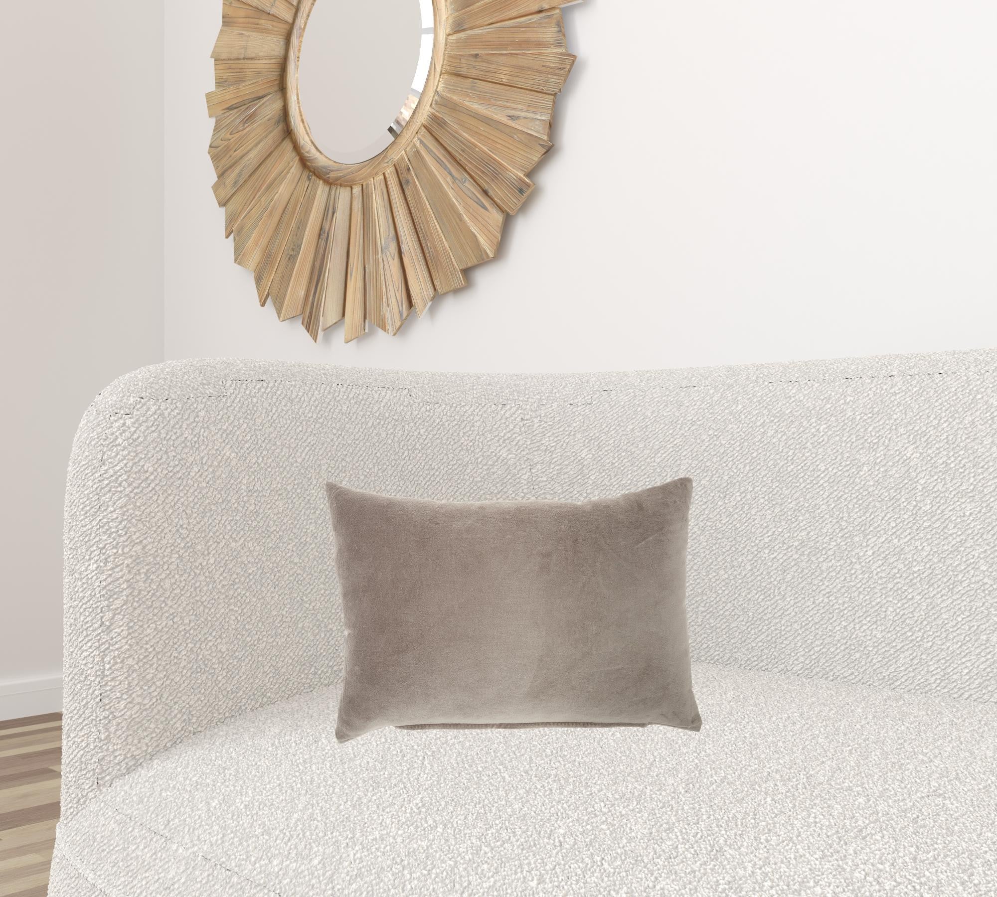 Solid Taupe Casual Throw Pillow