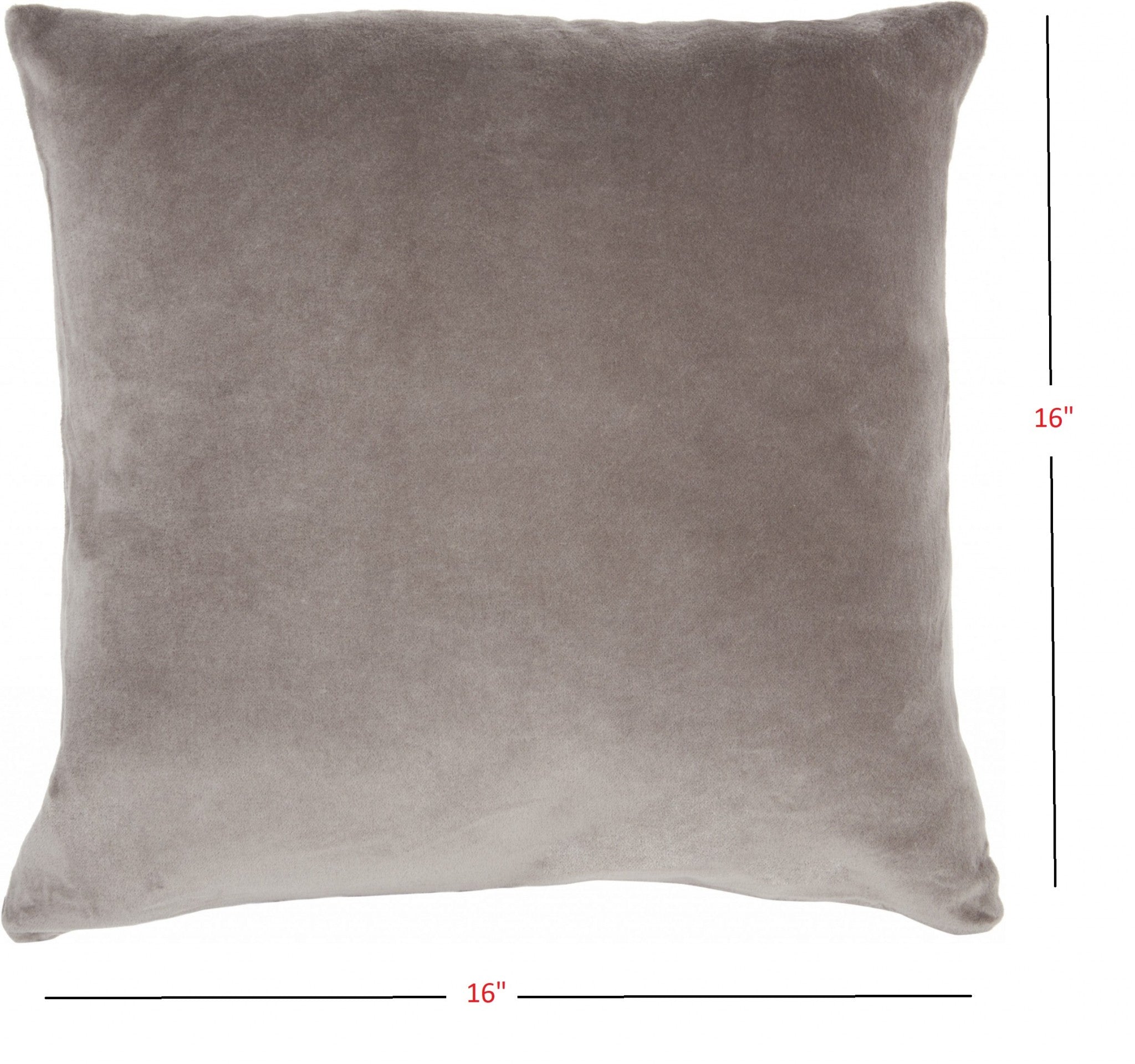 Taupe Velvet Modern Throw Pillow